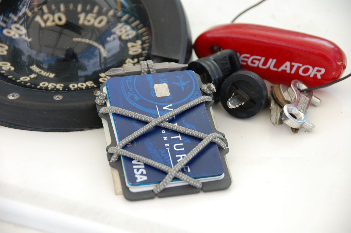 Cache Tool with keys on boat dashboard